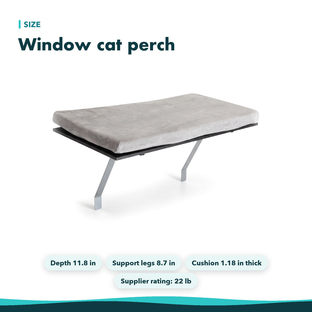 Window Cat Perch with Cushion, 23.6 in
