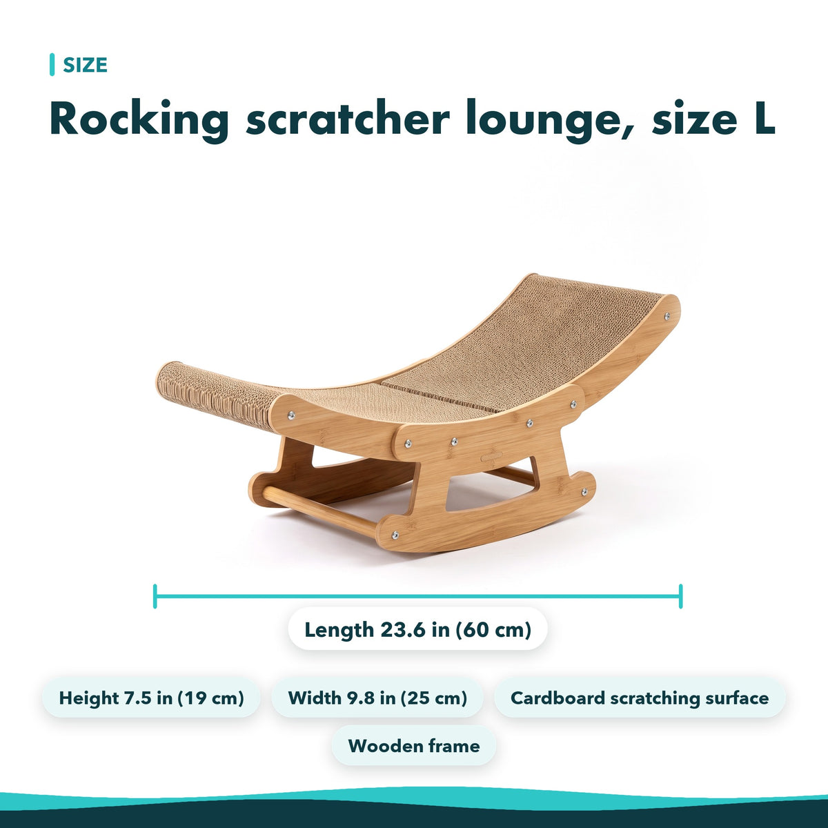 Rocking Cat Scratcher Lounge with Wooden Frame