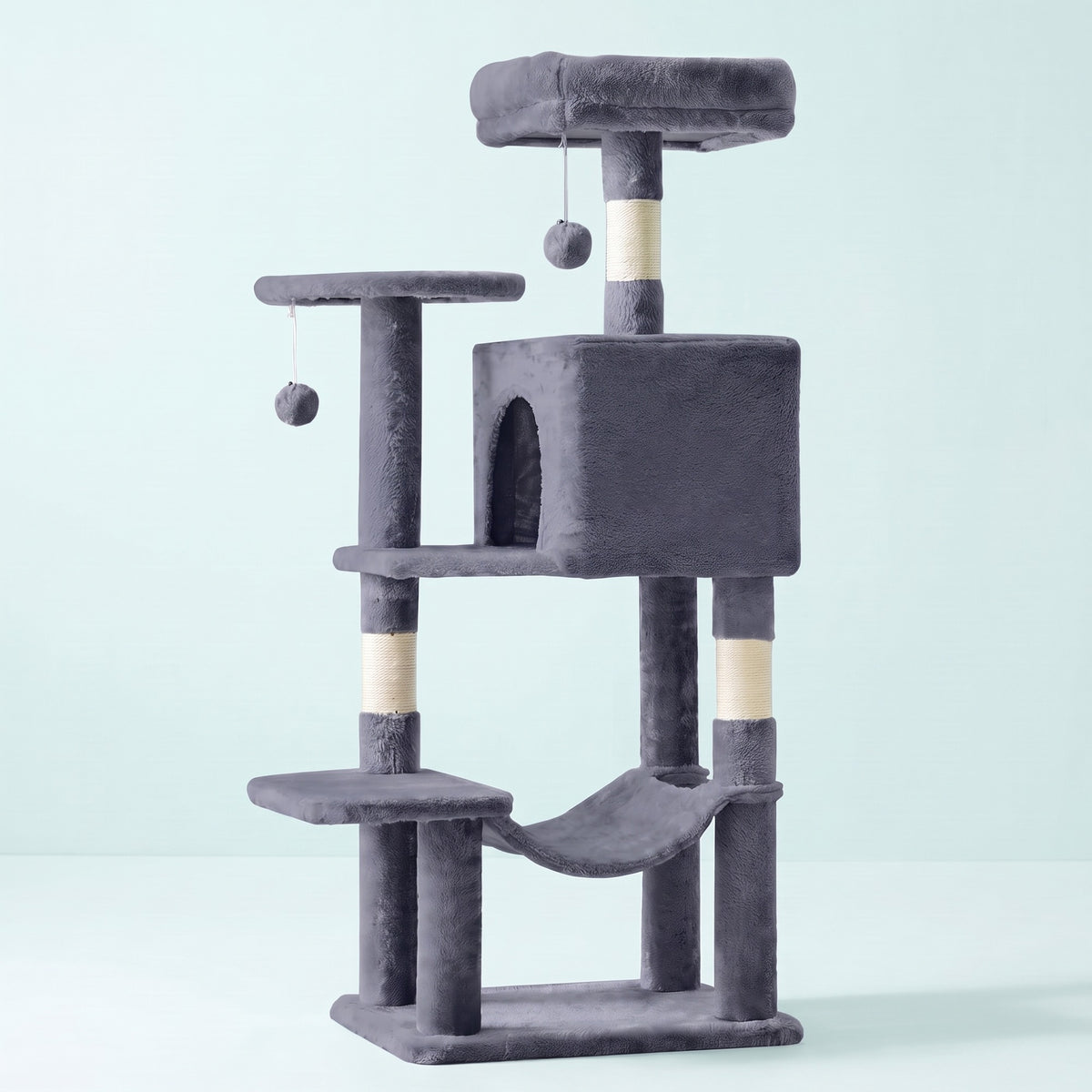 Plush Cat Tree with Condo and Hammock, 44 in
