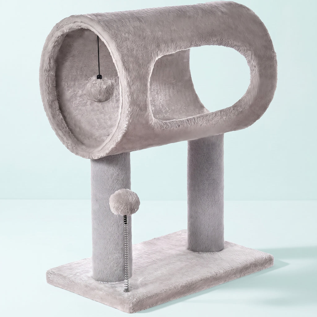 Plush Cat Tree with Tunnel, 20.5 in